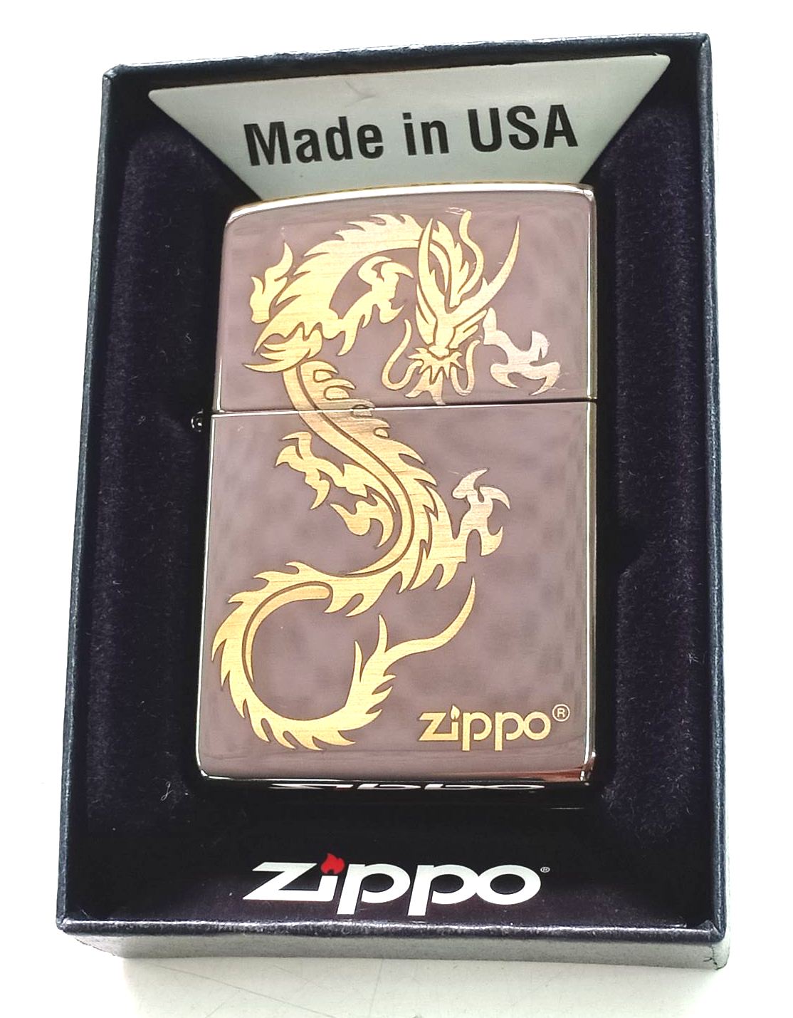 Zippo black ice khac laser hinh rong Z663
